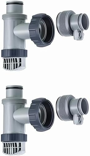 Daaxing Pool-Tank-Schlauchadapter Ersatz, Pool-B-Typ-Schlauchadapter für Intex, Schwimmbad-Filteradapter mit Kolbenventil (2 Set) von Daaxing