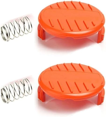Daaxing Rasentrimmer-Spulenabdeckung (2 x Feder + 2 x Spulenkappe) für Black & Decker Reflex GLC3630L20-GB NST1810 ST4525 Rasentrimmer-Spulenabdeckung Zubehör von Daaxing