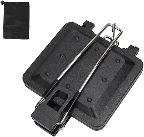 Daaxing Tragbare faltbare Sandwichpfanne aus Aluminiumlegierung, Campinggrill, multifunktional, zum Kochen, Sandwiches, Toastie-Maker mit Griff für Küche, Frühstück von Daaxing