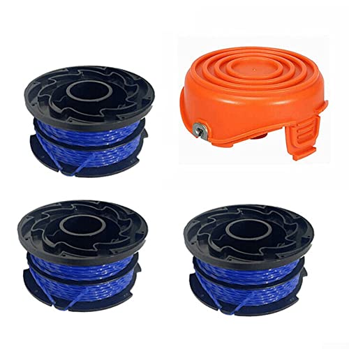 Daaxing Trimmerspule Schnur und Abdeckung Ersatzteile für Black & Decker GL350 GL546SC GL650SBC GL652 GL653 GL65 GL660 Rasentrimmer Zubehör (1 x Kappe + 3 x Spule) von Daaxing