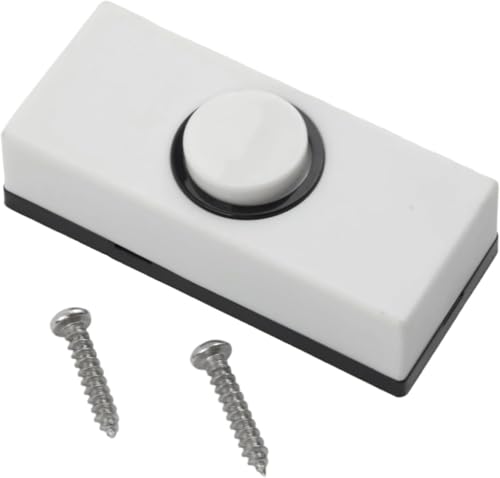 Daaxing Türklingelknopf, weiße Einsätze, Wandkunststoff, harte Verkabelung, kabelgebundener Klingelknopf für harte Verkabelung an jeder Türklingel, 55 mm x 24 mm x 15 mm (1 Stück) von Daaxing
