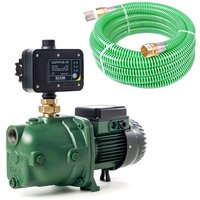 Jet 102 m + Control-D mit Ansaugschlauch - Hauswasserwerk - 3.600 L/u - 1130W - Förderhöhe 54 m - Komplettes Startpaket - Bewässerungspumpe von Dab