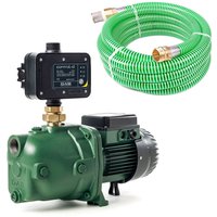 DAB - Jet 102 m + Control-D mit Ansaugschlauch - Hauswasserwerk - 3.600 L/Std. - 1130W - Förderhöhe 54 m - Komplettes Startpaket - Bewässerungspumpe von Dab