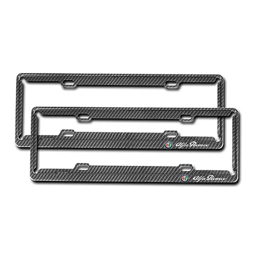 DabbOo FüR Alfa Romeo Stelvio Giulia 155 145 156 166 147 159 Brera Spider Matta Mito Kennzeichenhalter 2er Set Mit Schrauben Und Lackschutz-Gummis,Carbonfiber von DabbOo