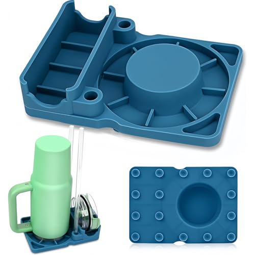 DabbOo Stanley Cup Zubehör Silicone Cup Drain Rack Abtropfgestell für Stanley Cup Flaschenabtropfgestell Universal Trockenständer Küchenzubehör Geeignet für alle Arten von Flaschen(Blau) von DabbOo