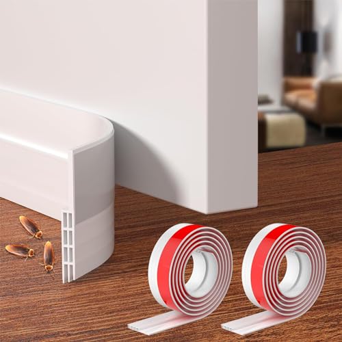 Dichtungsband für Türen türdichtung 2 Stück Zugluftstopper für Türen Under Door Gap Filler Selbstklebende tür Türdichtung Gegen Insekt Ersatzdichtung Wetterfest Blocker Schalldichtung(Weiß) von DabbOo