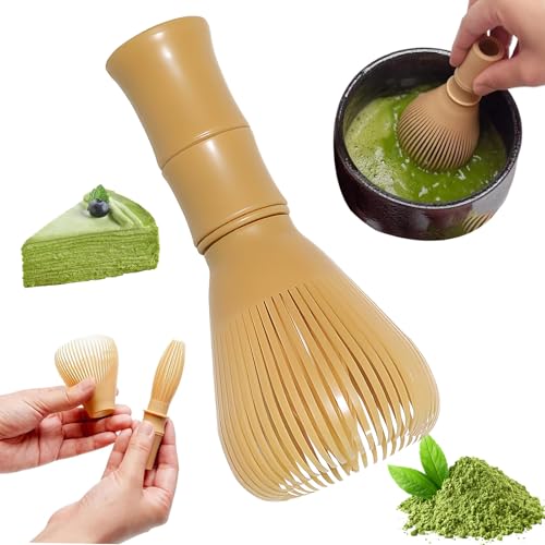 Matcha Besen Bambusbesen Matcha Hohe Temperaturbeständigkeit Matcha Whisk mit Wiederverwendbarer PP Material Matcha Mixer Nicht schimmelig Matcha Zubehör Geeignet zum Rühren von Matcha,Milch von DabbOo
