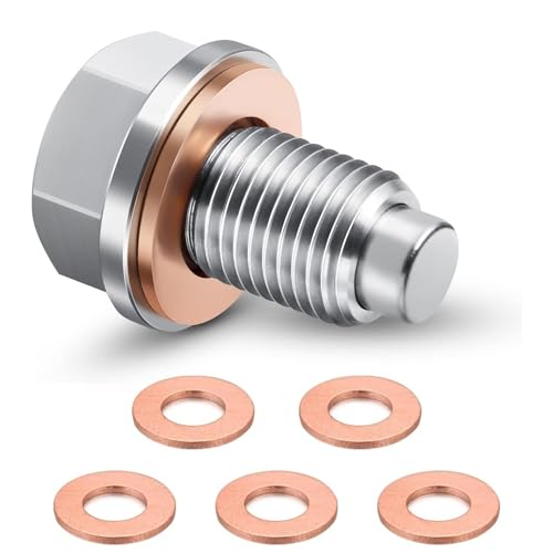 öLablassschraube M14 * 1,5 Mit 5 öLschraube Dichtung, öLwannenablassmutter öLablassschraube Dichtung Set Magnetische öLablassschraube Geeignet für Autos, Motorräder, Boote öLablassschraube M14 * 1,5 Mit 5 öLschraube Dichtung, öLwannenablassmutter öLablassschraube Dichtung Set Magnetische öLablassschraube Geeignet für Autos, Motorräder, Boote von DabbOo
