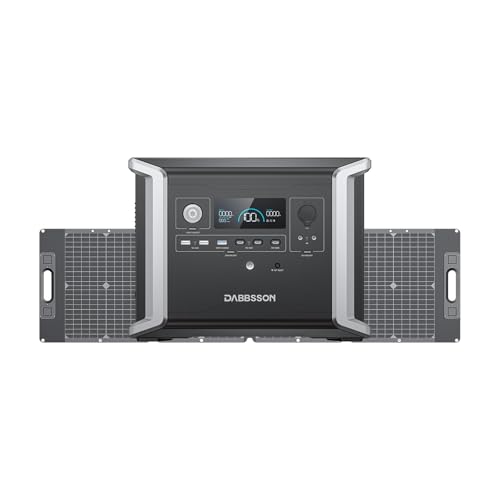 Dabbsson 1330Wh Tragbare Powerstation mit 1 120W-Solarpanel, Solar Generator mit EV Semi-solid State LiFePO4 Batterie & Pure Sine AC Output, Geeignet für Camping Home Backup, Notfall, DBS1300 von Dabbsson