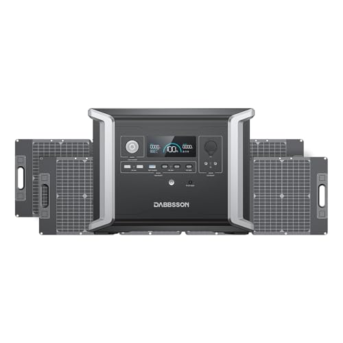 Dabbsson 1330Wh Tragbare Powerstation mit 2 120W-Solarpanele, Solar Generator mit EV Semi-solid State LiFePO4 Batterie & Pure Sine AC Output, Geeignet für Camping Home Backup, Notfall, DBS1300 von Dabbsson