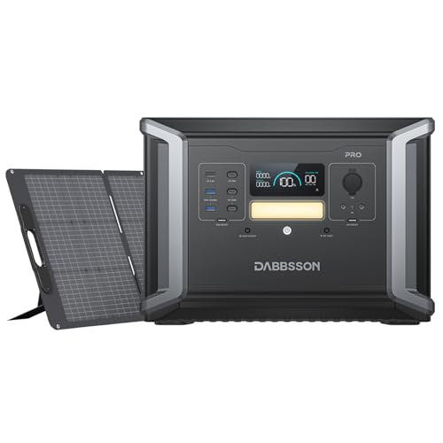 Dabbsson Solar Generator 2150Wh mit 210W Solarmodul, LiFePO4 Solargenerator mit 2400W AC-Output, Unterstützt Parallelbetrieb & Akku-Erweiterung, 4500 Zyklen, Modell: DBS2100Pro von Dabbsson