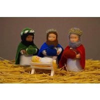 Heilige 3 Könige, 15cm, Mit Ablegbaren Gaben, Biegepuppen, Biegepüppchen, Waldorf Jahreszeitentisch Weihnachten von DaberaShop