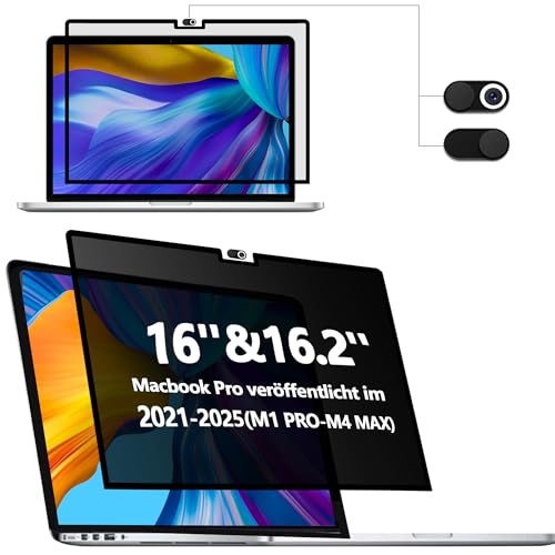Dabernur Blickschutzfilter Nano Adsorption Abnehmbar für MacBook Pro 16 Zoll 2021-2023 (M1-M2, A2485/A2780), Anti Glare Blaulicht Blickschutzfolie Sichtschutzfolie Laptop Privacy Screen Protector Dabernur Blickschutzfilter Nano Adsorption Abnehmbar für MacBook Pro 16 Zoll 2021-2023 (M1-M2, A2485/A2780), Anti Glare Blaulicht Blickschutzfolie Sichtschutzfolie Laptop Privacy Screen Protector von Dabernur