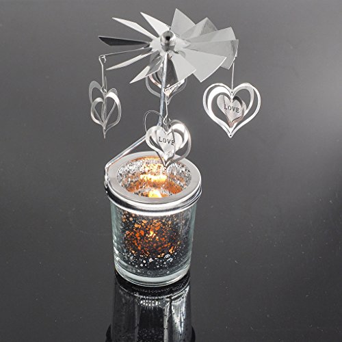 Dabixx Dreht drehende Teelicht-Kerzen Metall Teelichthalter Karussell Heimdekoration – 3 von Dabixx