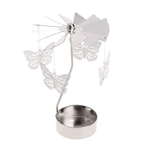 Dabixx Kerzenhalter, Rotary Spinning Teelicht Kerze Teelichthalter Karussell Home Decor Geschenk - Schmetterling von Dabixx