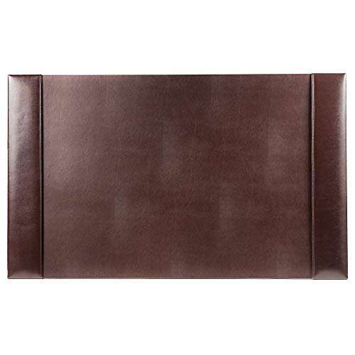 Dacasso Bonded Leather Desk Pad Schreibtischunterlage mit Seitenschienen aus Lederfaserstoff, Leder, Dunkelbraun, 76.2 x 45.72 x 1.27 cm von Dacasso