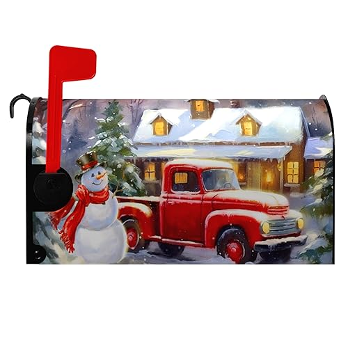 Dacawin Winter-Schneemann-Briefkastenabdeckung, magnetisch, Standardgröße, Frohe Weihnachten, LKW-Dekoration, wasserdicht, 53,3 x 45,7 cm von Dacawin