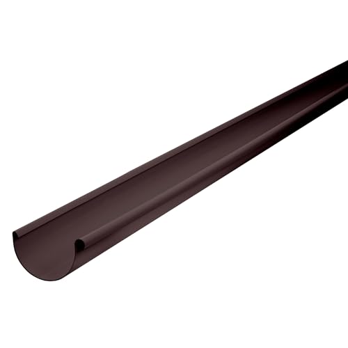INEFA Dachrinne halbrund 200cm PVC Dunkelbraun NW 100, 1 Stück, Kunststoff, Rinne für Dach, Kunststoffrinne - für Gartenhaus von INEFA