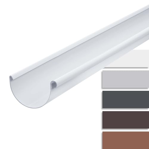 INEFA Dachrinne Kunststoff halbrund 200cm NW100 / 100mm, Weiß, Regenrinnen PVC, einfache Steckmontage, Made in Germany INEFA Dachrinne Kunststoff halbrund 200cm NW100 / 100mm, Weiß, Regenrinnen PVC, einfache Steckmontage, Made in Germany von INEFA