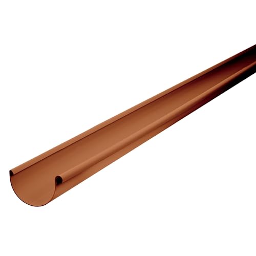 INEFA Dachrinne halbrund 200cm PVC Braun NW 125, 1 Stück, Kunststoff, Rinne für Dach, Kunststoffrinne - für Gartenhaus von INEFA