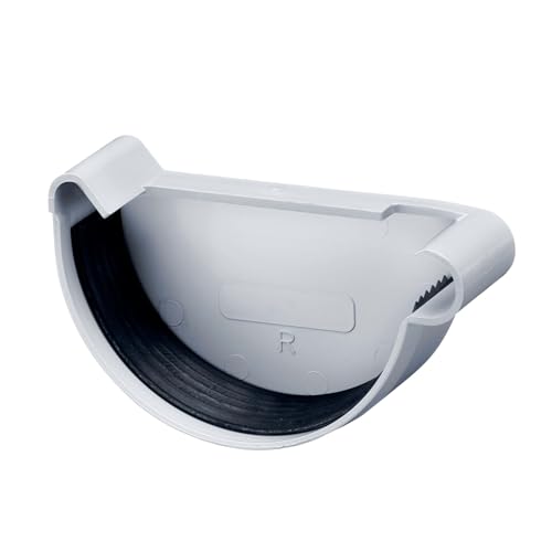 INEFA Dachrinnen Endstück halbrund, PVC NW100 / 100mm, rechts Grau Dachrinnenzubehör, einfache Steckmontage, Made in Germany INEFA Dachrinnen Endstück halbrund, PVC NW100 / 100mm, rechts Grau Dachrinnenzubehör, einfache Steckmontage, Made in Germany von INEFA