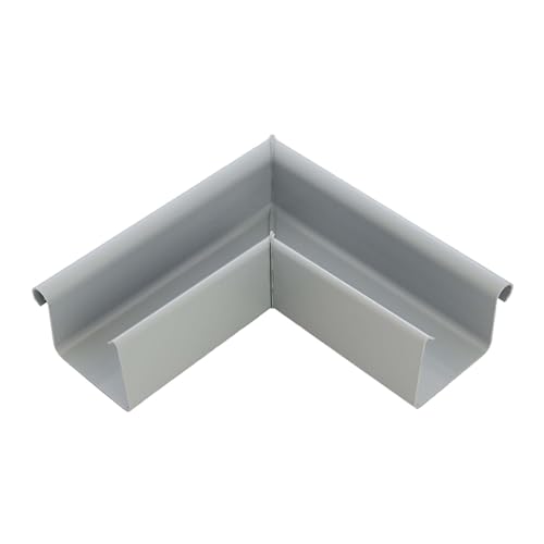 INEFA Rinnenwinkel 90 Grad kastenförmig Außenwinkel, PVC NW83 / 83mm Grau Wulst außen, Verbindungsstück Dachrinnenzubehör, Made in Germany von INEFA