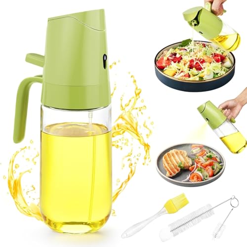 Dachiy 2 In 1 Ölsprüher Für Speiseöl, 500 ml Öl Sprühflasch Für Die Küche, Oil Sprayer Können Ölspray Und Gießen, Ölsprüher Für Heißluftfritteuse Für Kochen, Grillen, Küche, Heißluftfritteuse, Backen von Dachiy