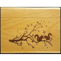 Personalisierte Eichhörnchen Holz Rezept Box, Hochzeitsgeschenk von DachshundDesignHouse