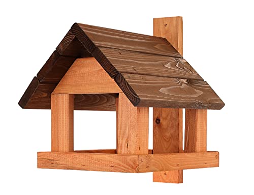 Vogelhäuschen aus Holz,Vogelhaus Wetterfestes Vogelhäuschen Vogelhäuschen für Garten, Balkon, Zaun (Braun+ Erle) von Dacko-Wood Aneta Dacko