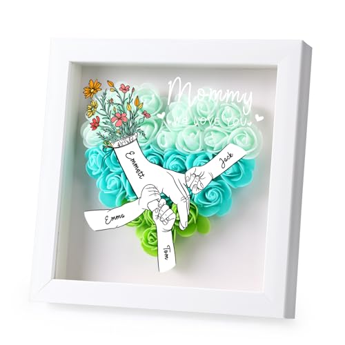 Personalisierte Blumenschachtel für Mama mit 2-8 Vornamen, herzförmige Trockenblumenschachtel, Muttertagsgeschenk Personalisierte Blumenschachtel für Mama mit 2-8 Vornamen, herzförmige Trockenblumenschachtel, Muttertagsgeschenk von Dacomfy