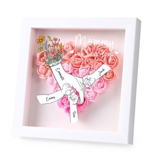 Personalisierte Blumenschachtel für Mama mit 2-8 Vornamen, herzförmige Trockenblumenschachtel, Muttertagsgeschenk Personalisierte Blumenschachtel für Mama mit 2-8 Vornamen, herzförmige Trockenblumenschachtel, Muttertagsgeschenk von Dacomfy