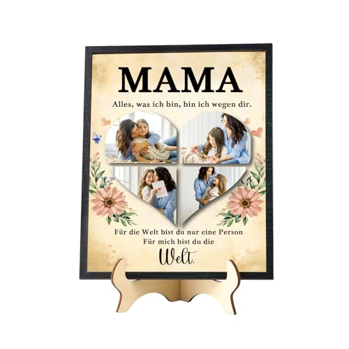 Personalisiertes Holz-Fotorahmen mit Gravur MAMA – Herzliches Muttertagsgeschenk mit Spruch 'Für mich bist du die Welt' Personalisiertes Holz-Fotorahmen mit Gravur MAMA – Herzliches Muttertagsgeschenk mit Spruch 'Für mich bist du die Welt' von Dacomfy