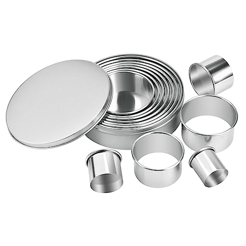 Dacono Runde Plätzchen Keks Ausstecher Set, 12 abgestufte Kreis Gebäck Ausstecher, Heavy Duty kommerziellen Grad 18/8 304 Edelstahl Plätzchen und Teig Ausstechformen von Dacono
