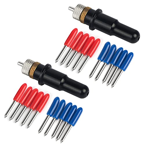 Daconovo 2 Stück Messerhalter schwarz Farbe + 10 Stück 45 + 10 Stück 60 Grad Verfeinern Rabbit Redsail Cutter Tracer Schneidklingen von Daconovo
