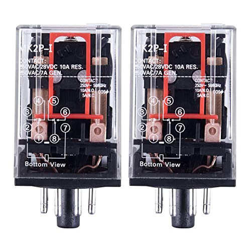 Daconovo 2 x AC 220 V/230 V Spule Spannung PCB Power Relay 8 Pins DPDT 2 NO 2NC MK2P-1 von Daconovo