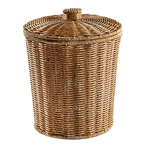 Dacvgog Synthetische Fasern Müll Eimer 7 Liter Rund mit Deckel +1 x 22 x 16 cm Arbeitszimmer,Schlafzimmer,Wohnzimmer von Dacvgog