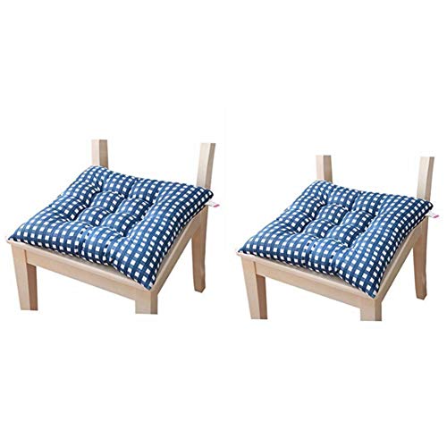 Stuhlkissen Sitzkissen für Esszimmerstuhl, Garten, Küche, Esszimmerstuhl, zum Festbinden (2 Stück) (dunkelblau) von DadaAA