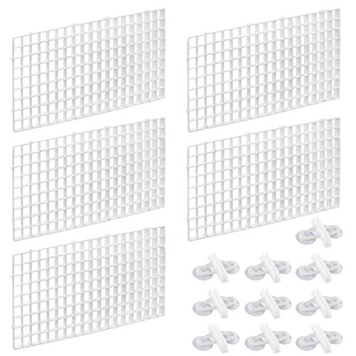 Dadabig 5 Stück Aquarium Trennwand, Aquarium Tank Grid Trennung Brett Fisch Tank Isolation Divider Filter Tablett Board für Aquarium Unten Box mit 10 Aquarium Divider Saugnapf (Weiß) von Dadabig