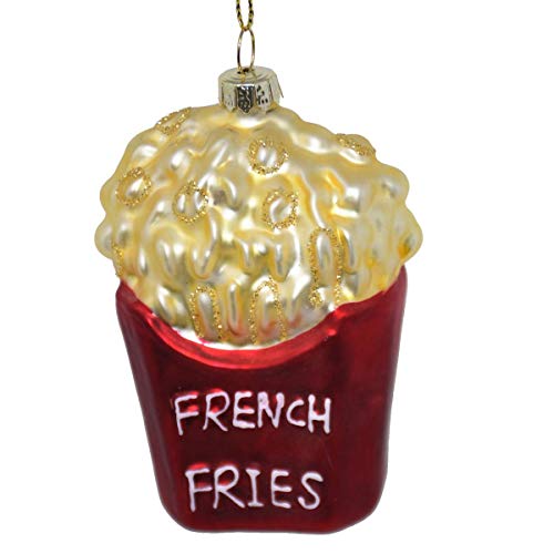 Dadeldo Home Baumkugel -French Fries- Glas 8cm rot Weihnachten Dekoration Baumschmuck von Dadeldo Home