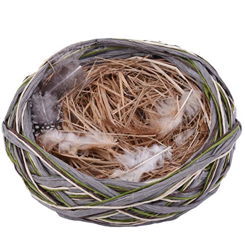 Dadeldo Home Nest Paperstraw Naturmaterial 16cm grau-Natur Osterdeko Frühlingsdeko Ostern von Dadeldo Home