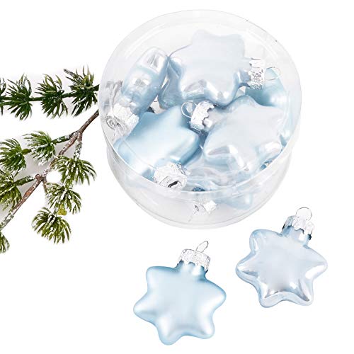 Dadeldo Home Sterne Baumschmuck 10-Stück Glas 5cm blau-Mix von Dadeldo Home