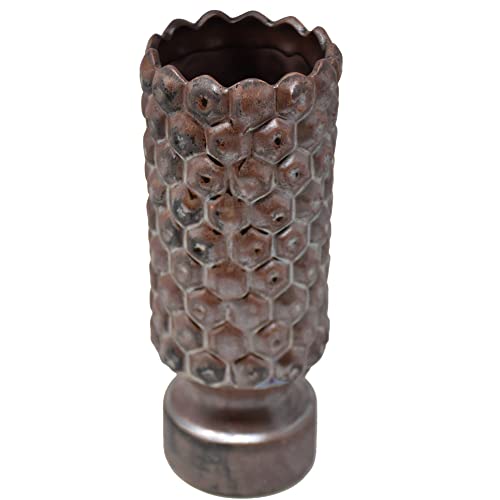 Dadeldo Home Vase -Bronzi- Keramik 21x9cm braun Dekoration Tischdeko von Dadeldo Home