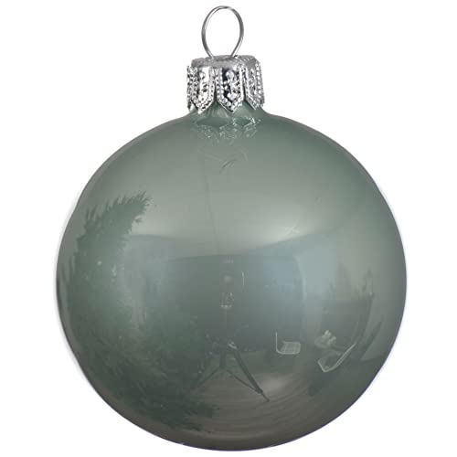 Weihnachtsdeko Baumkugel -Uni- 4er-Set Glas 10cm Mint von Dadeldo Home