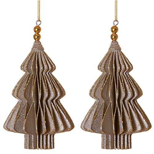 Weihnachtsdeko Baumschmuck -Ornary- 2er-Set Papier 8x15cm grau-Gold Weihnachtsdeko Baumschmuck -Ornary- 2er-Set Papier 8x15cm grau-Gold von Dadeldo Home