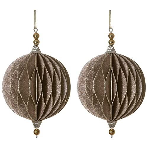 Weihnachtsdeko Baumschmuck -Ornary- 2er-Set Papier 9x17cm grau-Gold Weihnachtsdeko Baumschmuck -Ornary- 2er-Set Papier 9x17cm grau-Gold von Dadeldo Home
