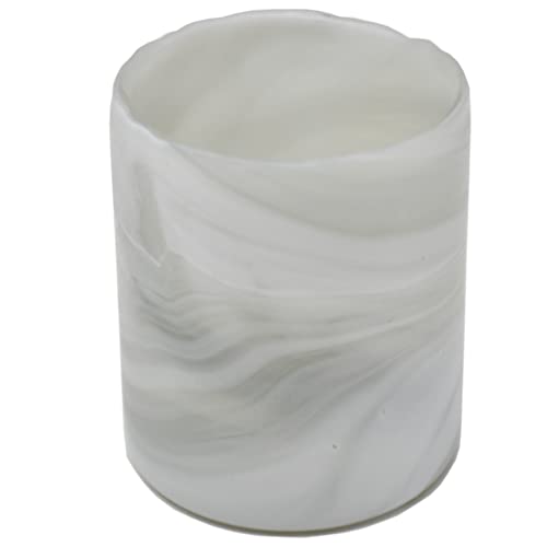 Windlicht -Jupiter- Glas 9x8cm Weiss Dekoration Teelichthalter von Dadeldo Home