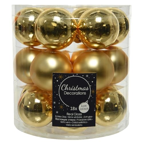 Baumkugel Baumschmuck Gold Glas 18tlg 4cm Weihnachtsdeko von Dadeldo Living & Lifestyle