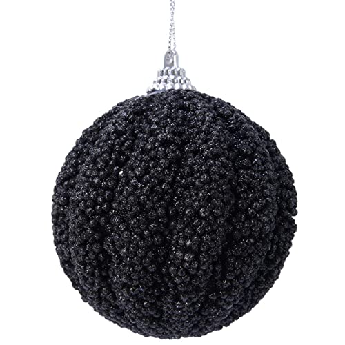 Baumkugel -Glitter- Plastik 8cm schwarz Weihnachtsdeko Baumschmuck von Dadeldo Living & Lifestyle