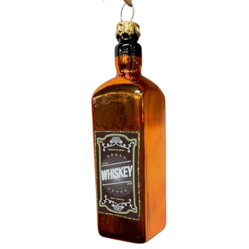 Baumkugel Whiskey Flasche Glas 13cm braun Weihnachtsdeko Baumschmuck von Dadeldo Living & Lifestyle
