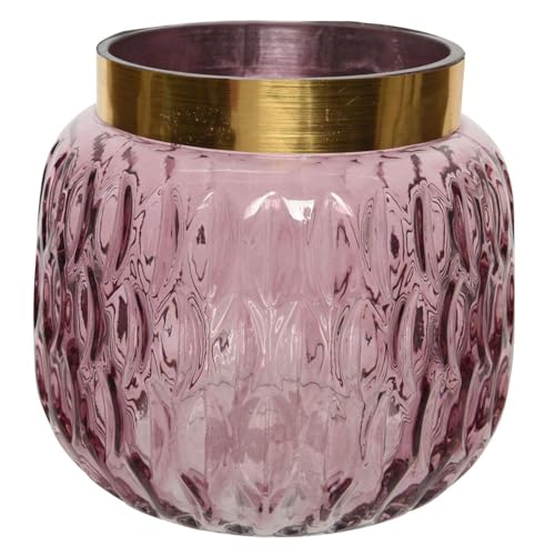 Blumenvase Vase Glas pink-Gold Design 14cm von Dadeldo Living & Lifestyle